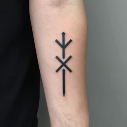 minimalistic tattoo of runes from the Witcher 3 game