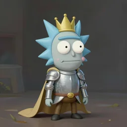 cute little anthropomorphic Rick & Morty knight wearing a cape and a crown, tiny, small, miniature rabbit, short, pale blue armor, cute and adorable, pretty, beautiful, DnD character art portrait, matte fantasy painting, DeviantArt Artstation, by Jason Felix by Steve Argyle by Tyler Jacobson by Peter Mohrbacher, cinematic lighting
