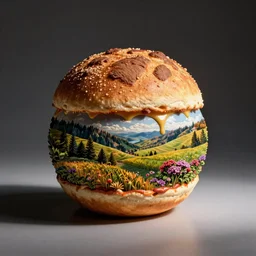 spherical pizza burger
