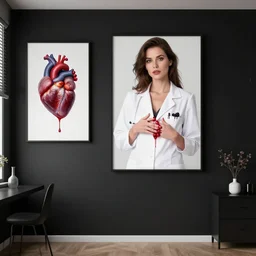 sensual, a dark apartment with black walls, portrait of a female pathologist, heart, brain, berries dripping juice, pomegranate, seaweed, berries, starfish, scientific glassware, neo - expressionism, surrealism, acrylic and spray paint and oilstick on canvas