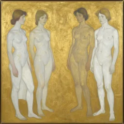 humans from the latent space by matisse and kandinsky, oil painting, gold and white, opulent, empty