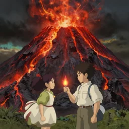 a wholesome animation key shot, magma temple inside a volcano, studio ghibli, pixar and disney animation, sharp, rendered in unreal engine 5, anime key art by greg rutkowski, bloom, dramatic lighting