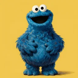 portrait of Deliriously happy Cookie Monster in Society (1989), intricate, highly detailed, centered, solid color background, digital painting, artstation, concept art, smooth, sharp focus, illustration, artgerm, donato giancola, Joseph Christian Leyendecker, WLOP, Artgerm