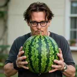 johnny depp as a watermelon