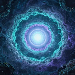 secret portal to a higher dimension, psychedelic, ethereal, ultra-realistic, malve, teal, lavender, purple and blue, ultra detailed + cinematic + 16k