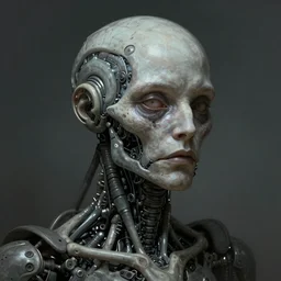 hyper detailed ultra sharp photorealistic portrait of an old biomechanical nonhuman sentient artificial intelligence, somber gothic aesthetic, masterpiece, elite, illustration, art by melissa houpert, felix englund, greg rutkowski, organic matte painting, bleak color palette, hard edges, smooth, artstation trending 8 k