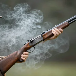 dslr photo of George Washington holding his extremely accurately detailed musket with smoke in the background