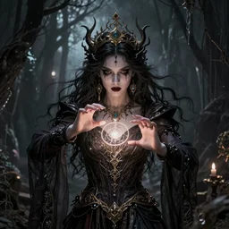 photo-portrait of sasha grey as a fearless witch with magical powers doing a dangerous summoning spell, style of Midjourney, stylized, 8k high details, detailed and intricate, elegant, ornate, horror, elite, ominous, haunting, beautiful digital painting, cinematic, cgsociety, artstation, octane render, 8k, unreal engine