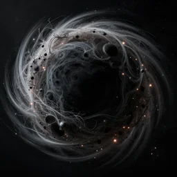 supermassive black hole, digital sci - fi art, highly detailed, intricate details, space background