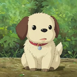 betablock 3 r in the style of baldo the dog from studio ghibli