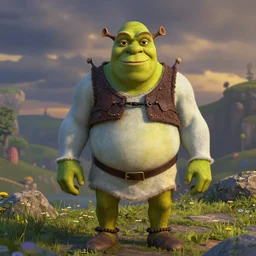 shrek but his skins is blue, full hd, high resolution, very detailed
