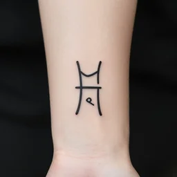 symmetric. tiny vector tattoo. minimal design, ancient. cuneiform. peace energy hymn