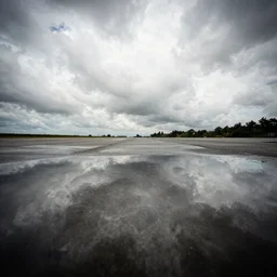 lomography street photo wide angle clouds high contrast reflection, optical illusion