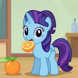 3d Twilight Sparkle eat a orange