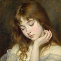 detailed portrait of peaceful anime girl graceful, eyes closed, painting by gaston bussiere, craig mullins, j. c. leyendecker