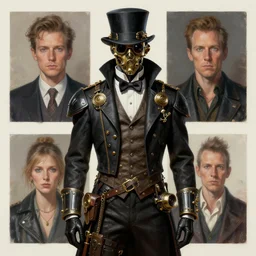 steam punk butler, contemporary collage, highly detailed, digital painting, 4 k, hdr, punk, fashion, smooth, sharp focus, art by nick knight, sandra chevrier and john hoyland