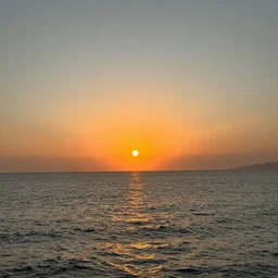 sunset and sea
