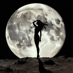 a pin up on the moon, by milo manara