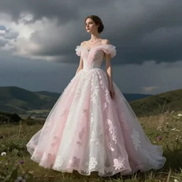pale pastel pink and white dress