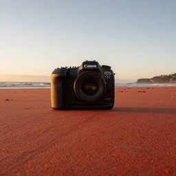 Australian Beach, red!! sand, golden hour, Canon EOS R3, f/1.4, ISO 200, 1/160s, 8K, RAW, unedited, symmetrical balance, in-frame