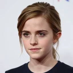 Emma Watson with facepaint headshot, 200mm, canon, f/22