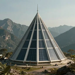 geometric solar temple in mountains, trending on artstation, cinematic, artwork by WLOP