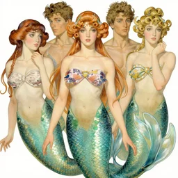 realistic detailed portrait of a mermaid by gerald moira, ayami kojima, amano, greg hildebrandt, ann long, and mark brooks, female, feminine, art nouveau, victorian, neo - gothic, gothic, character concept design