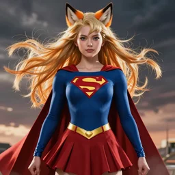 supergirl as a super saiyan foxgirl