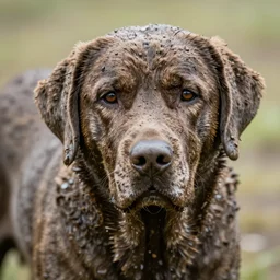 muddy labrador face