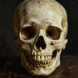 ornate skull portrait by james jean