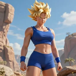 Kate Upton turning to super Saiyan, 4k realistic, unreal engine,
