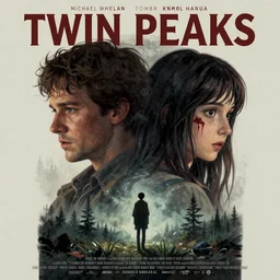 twin peaks poster artwork by michael whelan and tomer hanuka, karol bak, rendering of was thomasin a martyr, transformed into the evil presence that everyone accused her of being in a tragic turn of fate, or was she merely an untapped catalyst, given the final chance to live free in the demonic haze where she belongs?, from scene from twin peaks, clean, full of details, by makoto shinkai and thomas kinkade, matte painting, trending on artstation and unreal engine