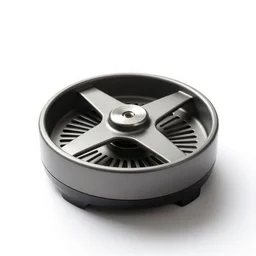obsidian salad spinner, commercial catalog photo, isolated on a pure white background, centered, entire object in frame, sharp focus, soft studio lighting