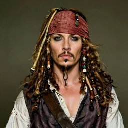 frank frazetta portrait of scarlett johansson as captain jack sparrow