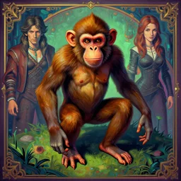 armory monkey,painted by Sid Check and Tim Jacobus and Eva Widermann and Frank Frazetta,trending on artstation, scaley lighting isometric view,4k HD,vaporwave ,fresco ,symmetrical,anaglyph effect ,