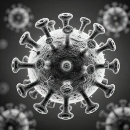 virus, op art, black and white,