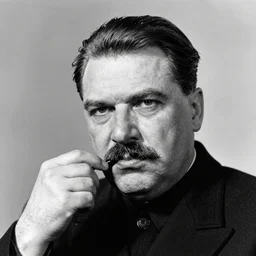 portrait of joseph stalin cutting of his moustache