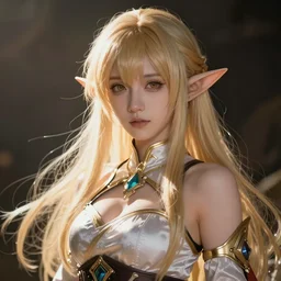 a fantasy anime character elf woman, rhads, artstation, high res, epic
