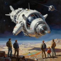 space dodge painting by chiara bautista karl kopinski kim jung giu and weta studio, and lucasfilm and jesper ejsing and norman rockwell greg rutkowski frank frazzeta