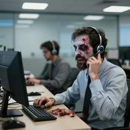 zombies ravage a call center
