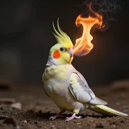 cockatiel breathing fire