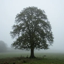 tall tree in a fog, photo by Didier Massard,