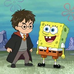 harry potter and spongebob fighting aliens