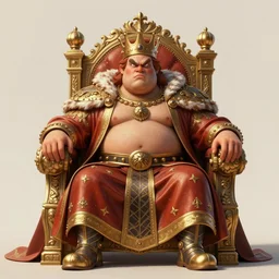 an intricate concept art, illustration, a fat angry king on his throne, hyper realistic, photo realistic, style by ivan talavera, cgsociety, 8 k, octane render