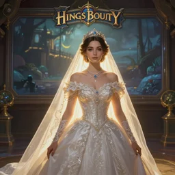 a bride, in concept art of main menu loading screen background. for russian mmorpg king's bounty by katauri, by 橡 树 山 雨, artstation, behance, style of hearthstone