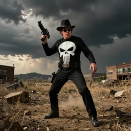 Pee Wee Herman as The Punisher ,photography, action shot