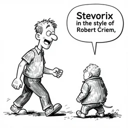 “ Stevorix in the style of Robert Crumb”