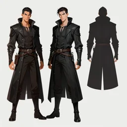 a fantasy vampire rogue character design sheet, trending on artstation
