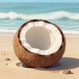 coconut on beach, trending on artstation, by Noah Bradley