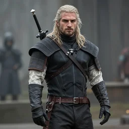 Jason Momoa as Geralt of Rivia, from Witcher (2021), medium shot, high-quality photo,